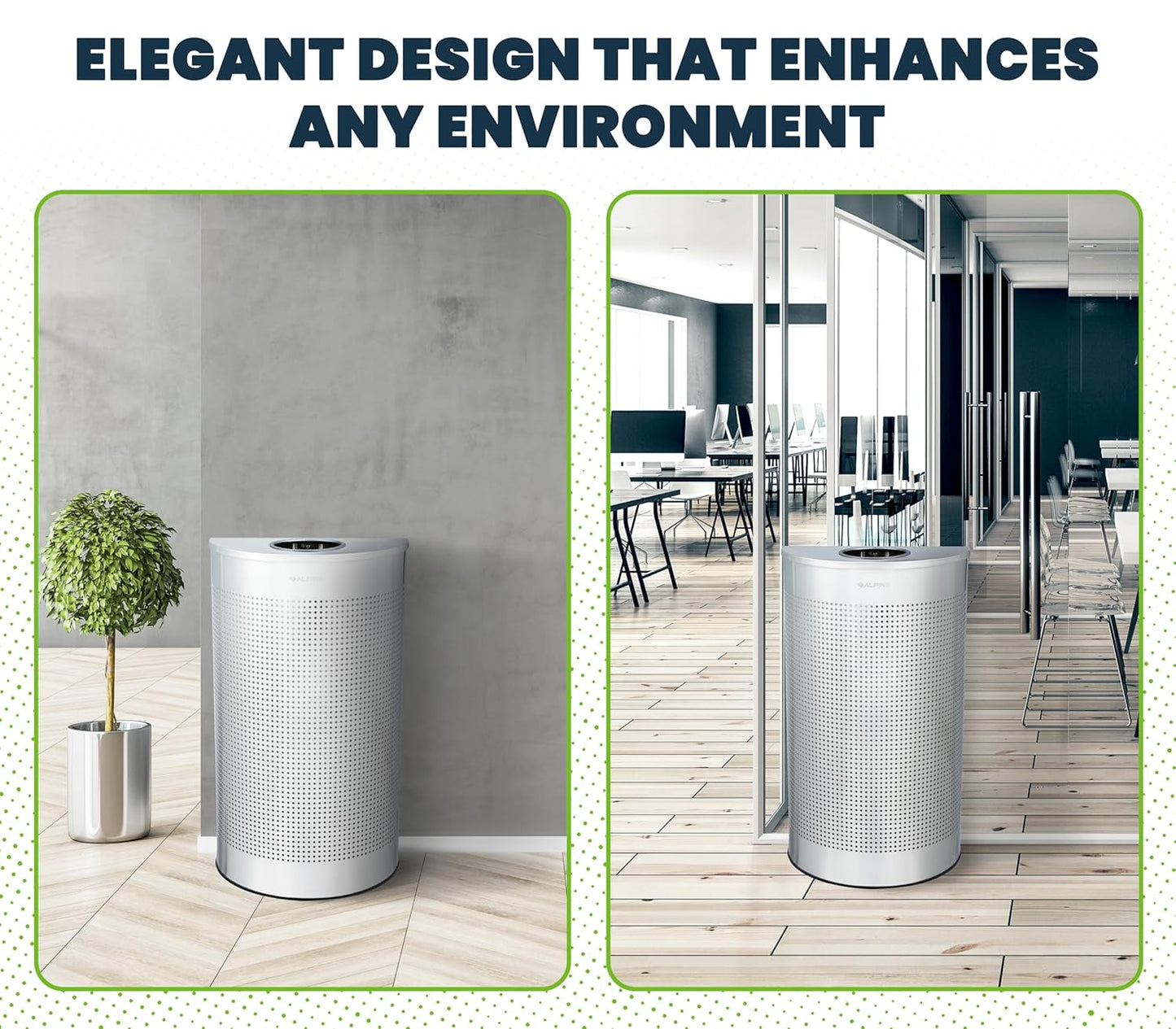 Alpine Half Round Trash Can Open Top - Modern 12 Gallon Stainless Steel Space Saving Indoor Commercial Trash Can, Narrow Garbage Can for Bathroom. Office, Lobby and Business.