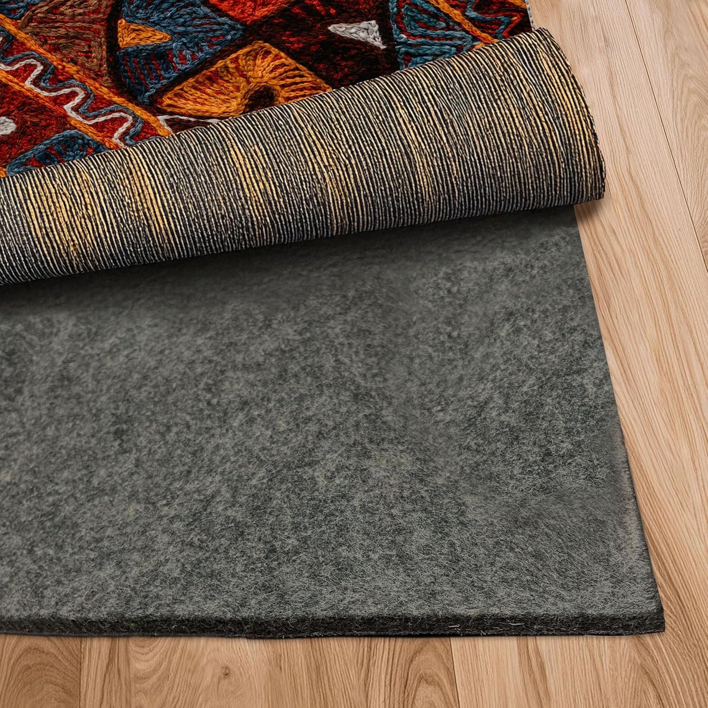 Nevlers 5'x7' Felt TPO Non Slip Rug Pad | 1/4" Thick Rug Cushion | Anti Slip Grips for Hardwood Floors