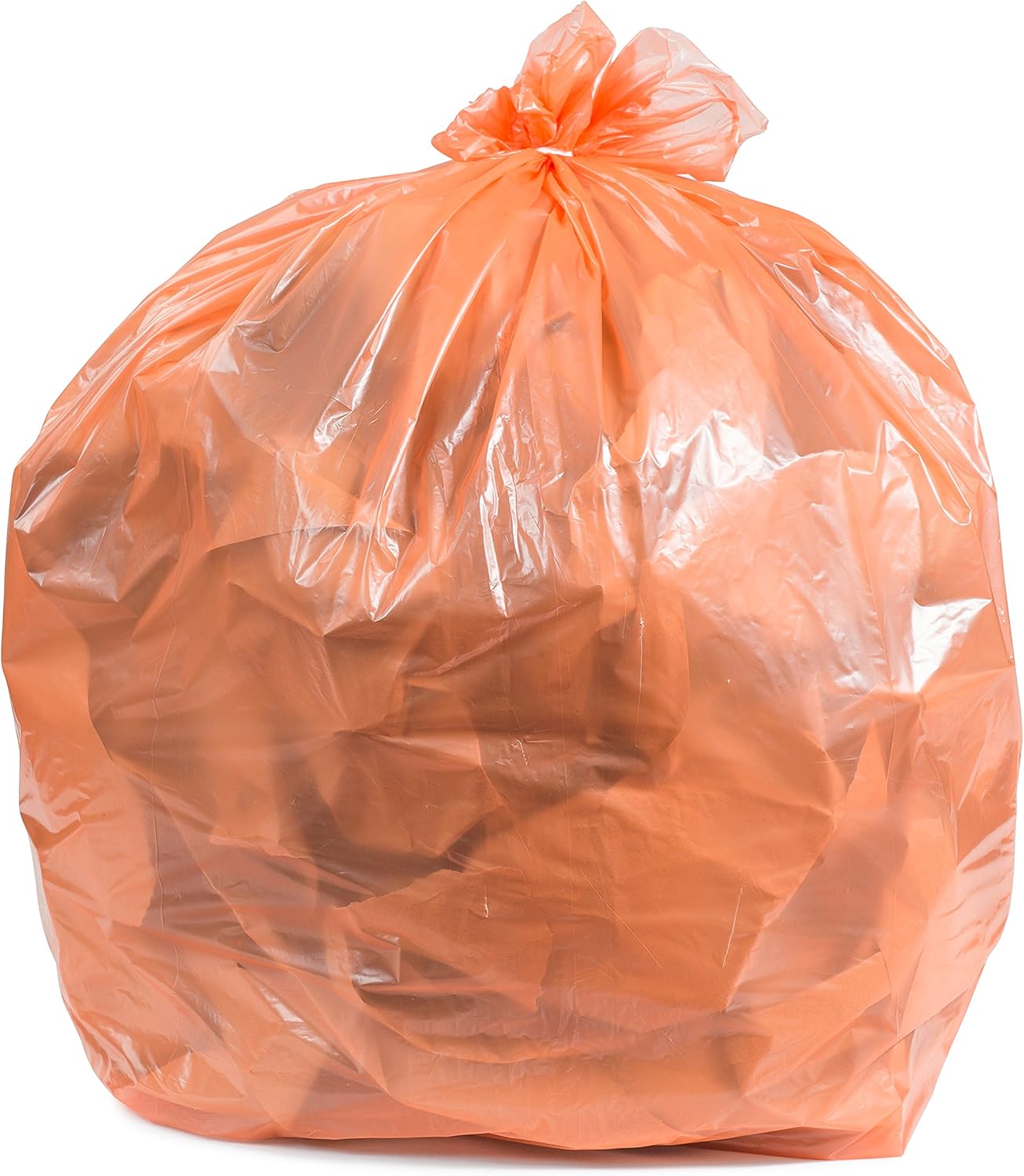 Plasticplace 40-45 Gallon Trash Bags │ 1.5 Mil │ Orange Heavy Duty Garbage Can Liners │ 40” x 46” (100 Count)
