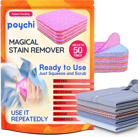 Magical Fiber Stain Remover- Use as Spot Remover- No Dry Cleaning Food, Grease, Coffee Off Laundry, Tea, Fabric, Pet Stains, Stain Remover Sponge Clothes, Carpet, Sofa, Mattress & Upholstery (3 Pack)