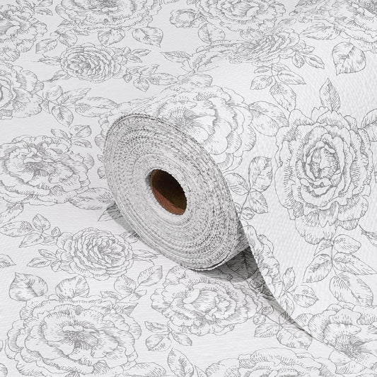 Drawer and Shelf Liner for Kitchen Cabinets Non-Adhesive, Non-Slip Cabinet Liner Shelf Paper Strong Grip Waterproof Easy to Clean for Kitchen Shelves Cupboard, Flower,23.6IN X 20FT