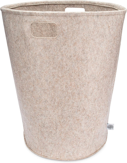 Parker Baby Nursery Laundry Hamper - Large Felt Storage Basket and Baby Hamper for Nursery (Oatmeal)