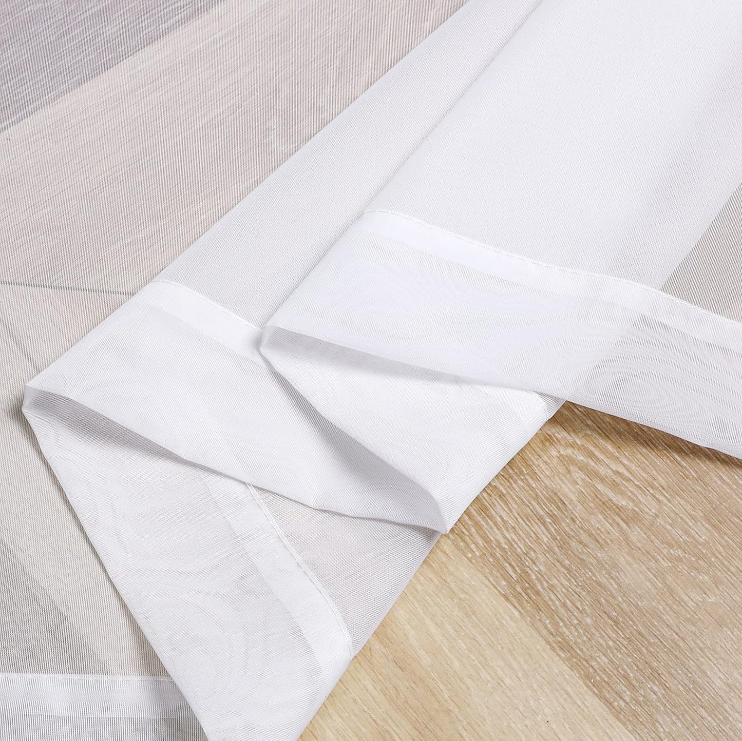 Chyhomenyc White Sheer Scarf Valances for Windows 216 Inch Extra Long, Window Scarf Drapes Rod Pocket Backdrop for Wedding Arch Draping/Party/Canopy Bed/Living Room, 2PC, 18 Feet Length