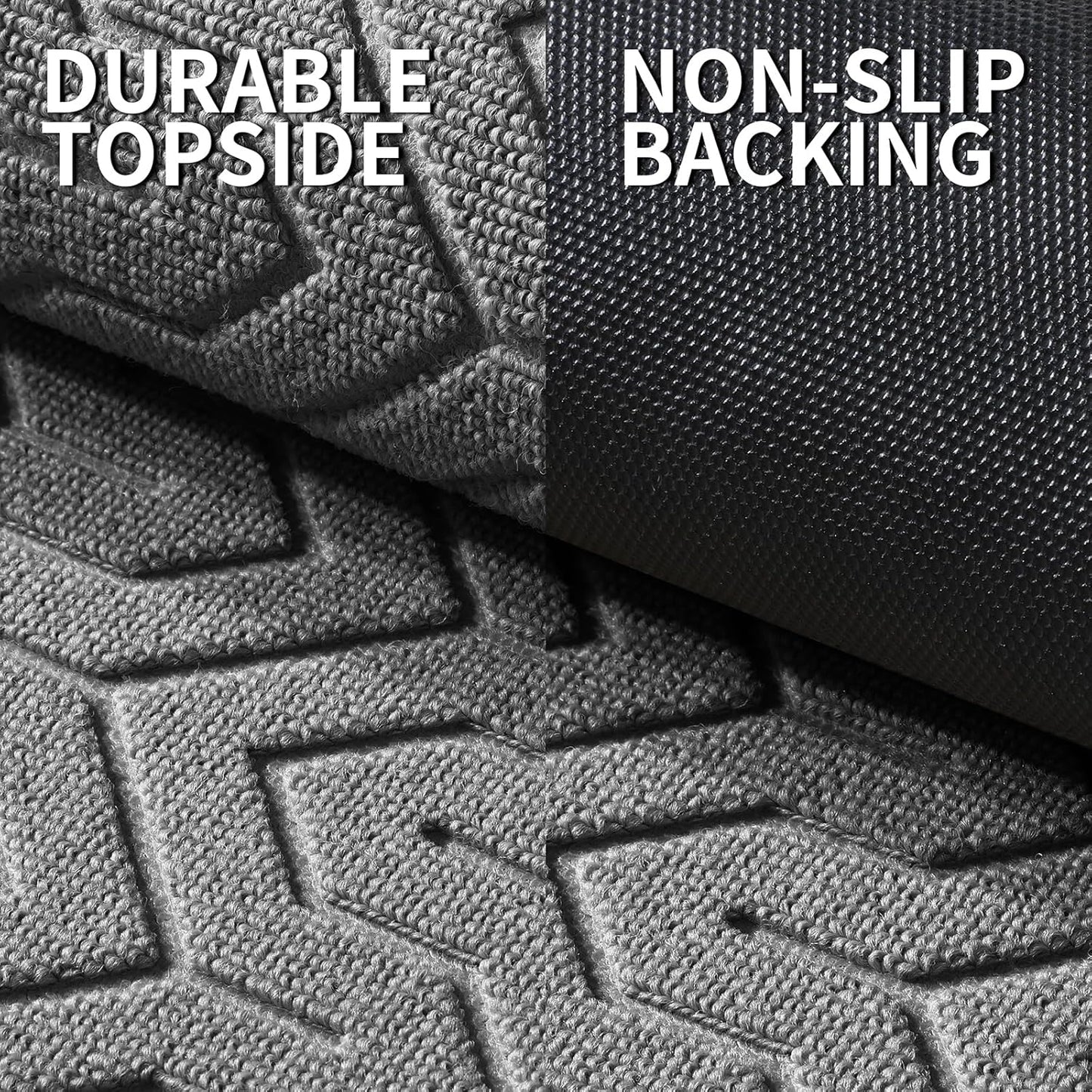 Yimobra Large Door Mat Outside Entrance 47x32, Waterproof Heavy Duty Outdoor Mats for Front Door, Non Slip Rubber Entry Mat for Garage Patio, Easy Clean, Grey