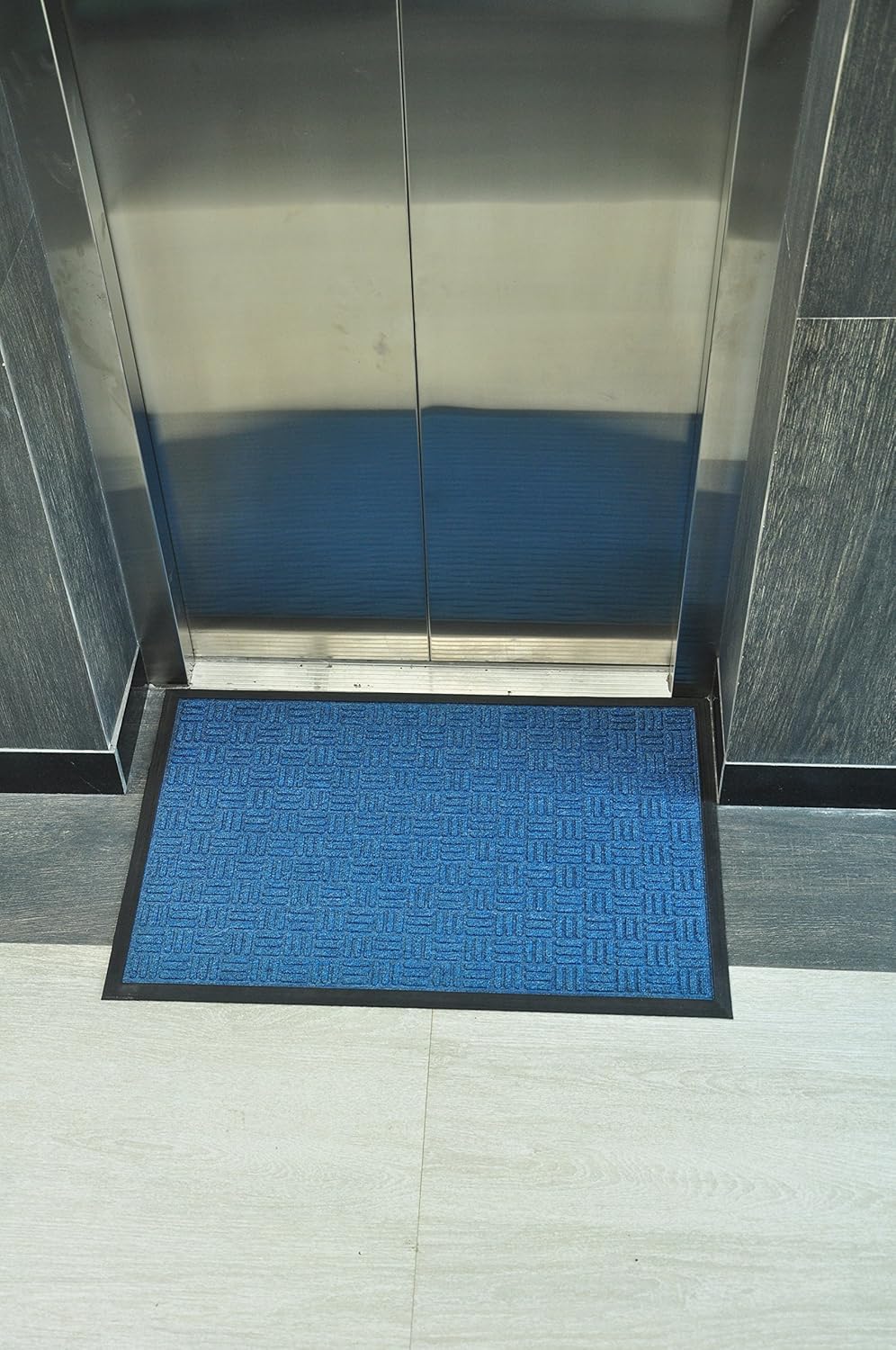 Kempf Water Retainer Entrance Mat, Indoor Outdoor Rubber Rug, Moisture Trapping, Absorbent Mat, 18 by 30-Inch, Blue