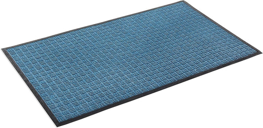 Kempf Water Retainer Entrance Mat, Indoor Outdoor Rubber Rug, Moisture Trapping, Absorbent Mat, 18 by 30-Inch, Blue