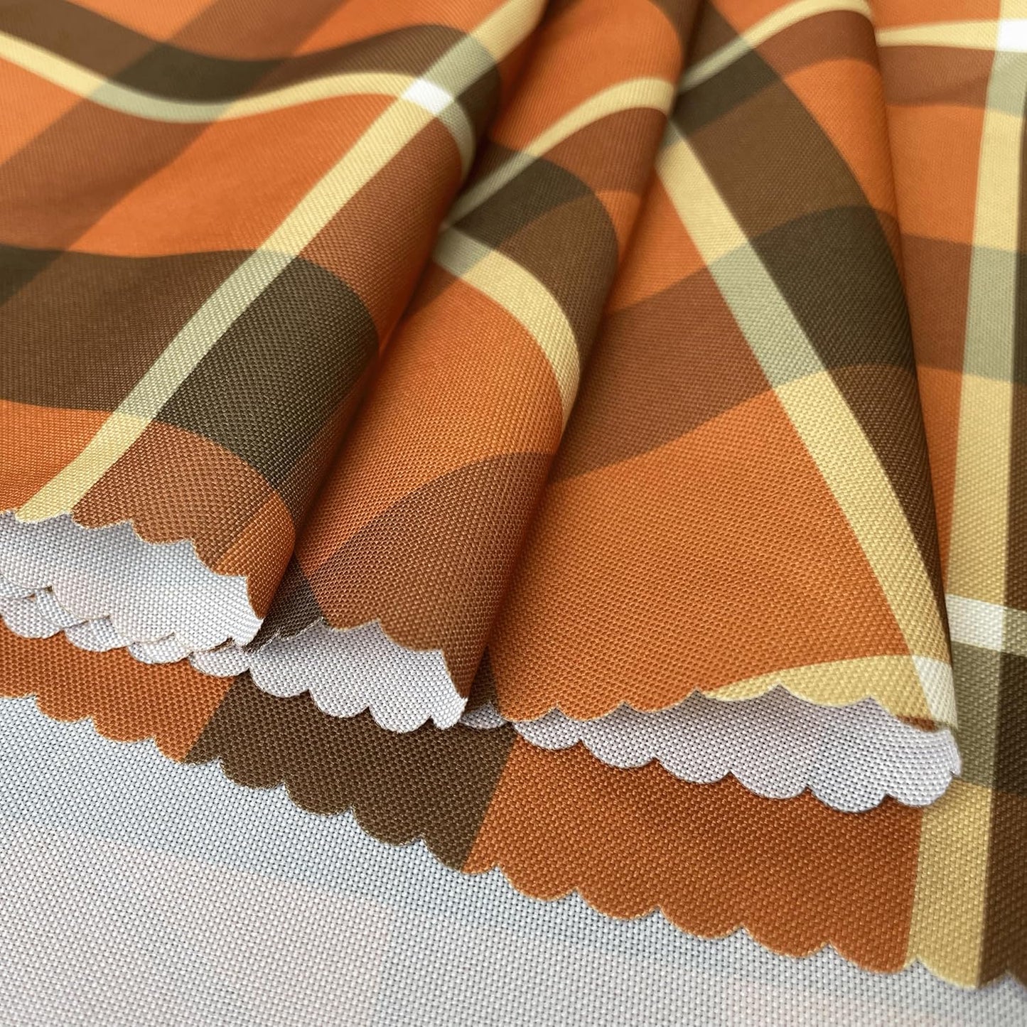 Waterproof Plaid Tablecloth Fabric - Round 58 Inch Classic Gingham Checker Table Cloth for Indoor/Outdoor Use - Buffalo Table Cover for Picnics, BBQs, and Parties