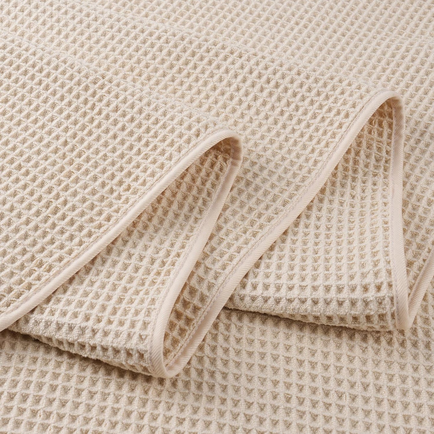 POLYTE Microfiber Oversize Quick Dry Lint Free Bath Towel, 60 x 30 in, 4 Pack (Waffle Weave)