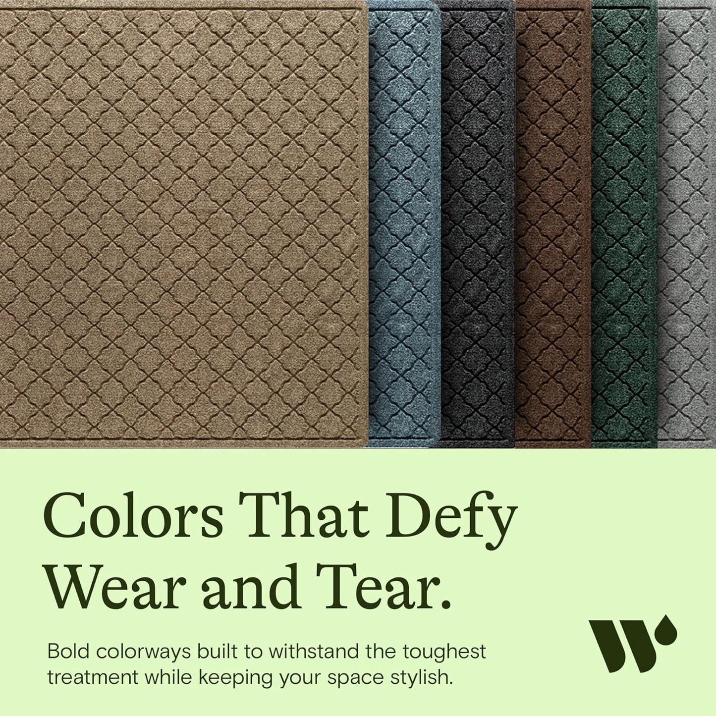 WaterHog Heavy Duty Doorway Mat, 4' x 6', Made in USA, Durable & Skid-Resistant Entryway Mat, Water-Trapping, Indoor/Outdoor Decorative Floor Covering, Cordova Collection, Khaki/Camel