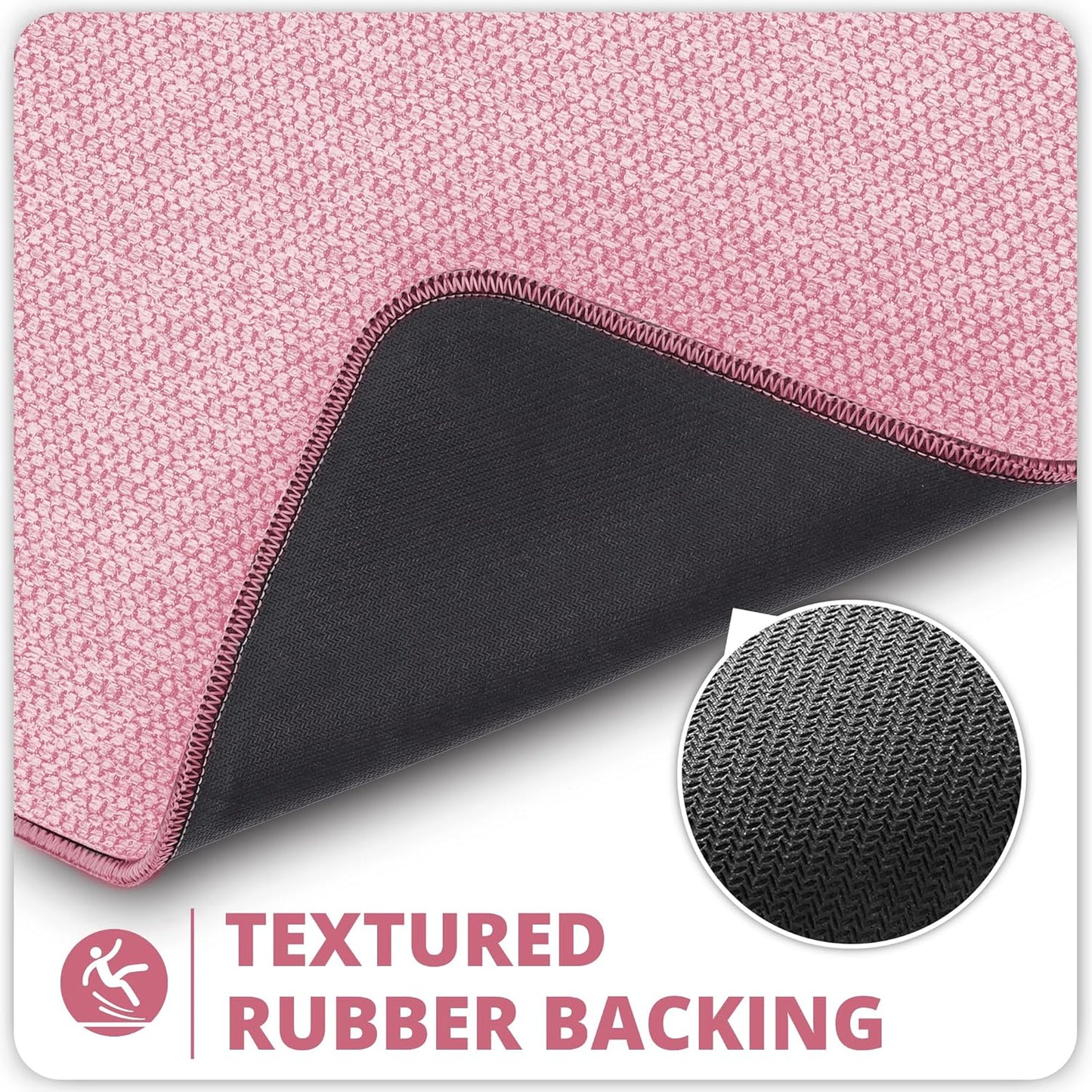 Toilet Rugs U Shaped Bathroom Rug,Machine Washable Non Slip Quick Dry Super Absorbent Ultra Thin Toilet Mats for Bathroom Toilet.Pink,1'8"x2'(20x24inch)