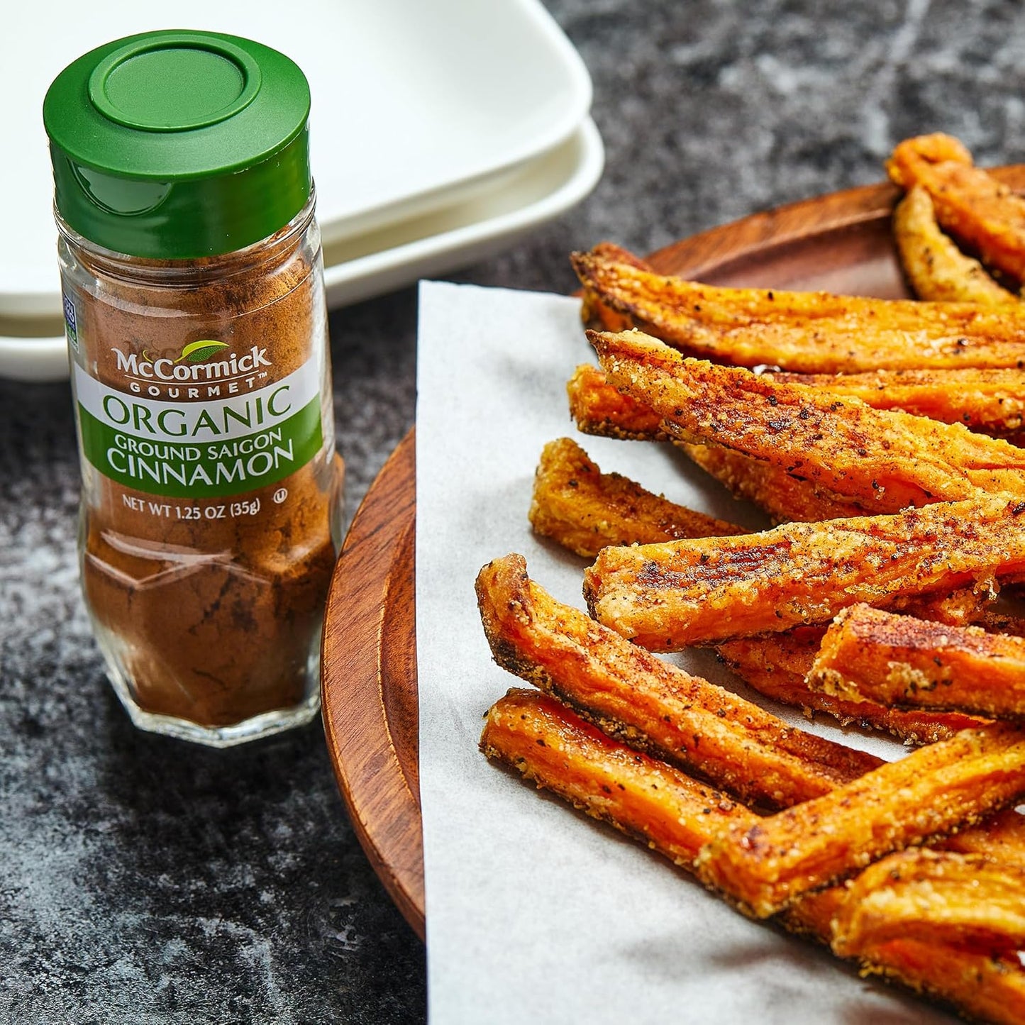 McCormick Gourmet Three Tier Wood 24 Piece Organic Spice Rack Organizer with Spices Included, 27.6 oz