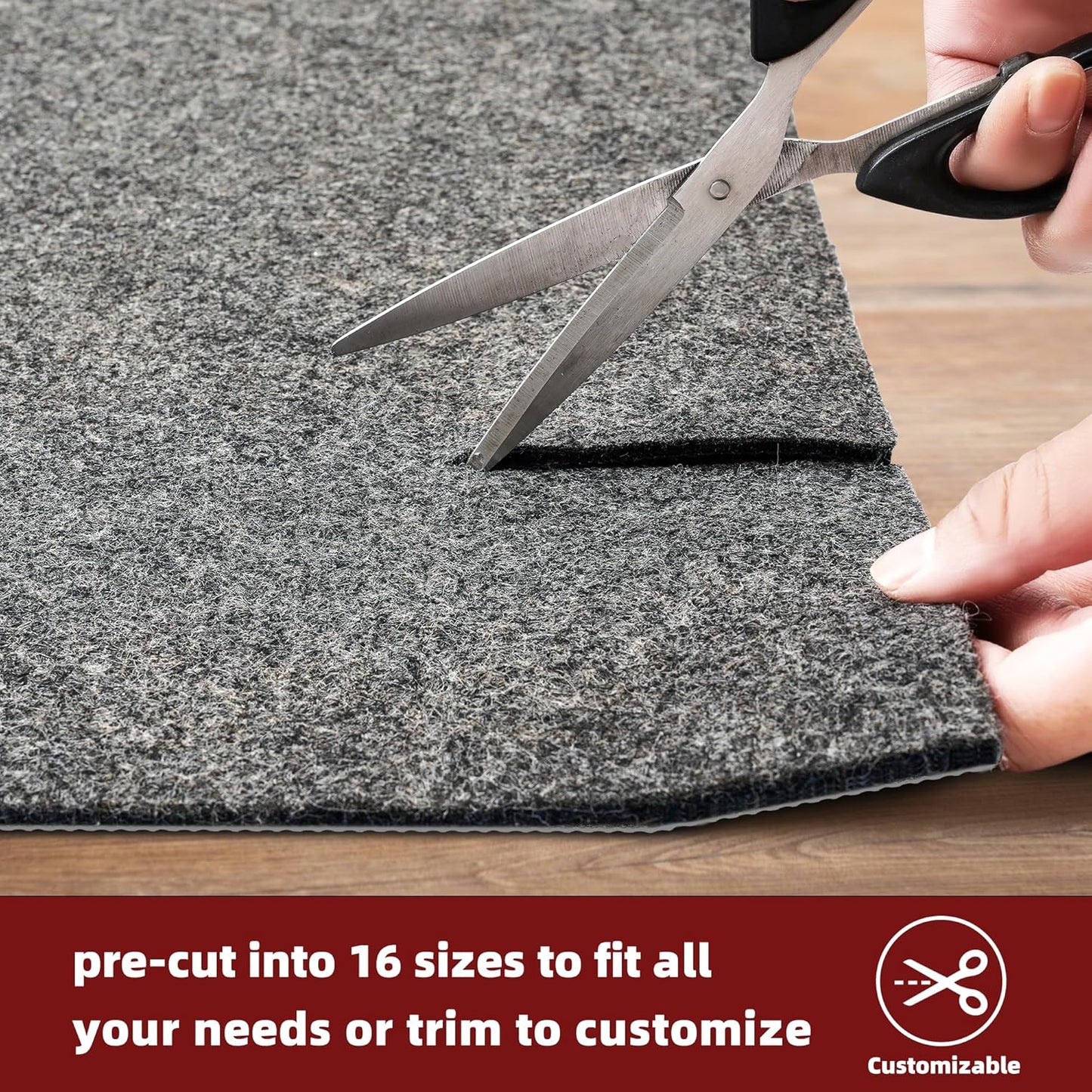 BAGAIL Felt and Natural Rubber Backing Rug Pads 1/4” Thick, 2.5 x 9.5 Ft Non Slip Rug Gripper Keep Rugs in Place, Under Area Rug Protective Cushioned Pads, Carpet Runners, Hardwood Floors Protection