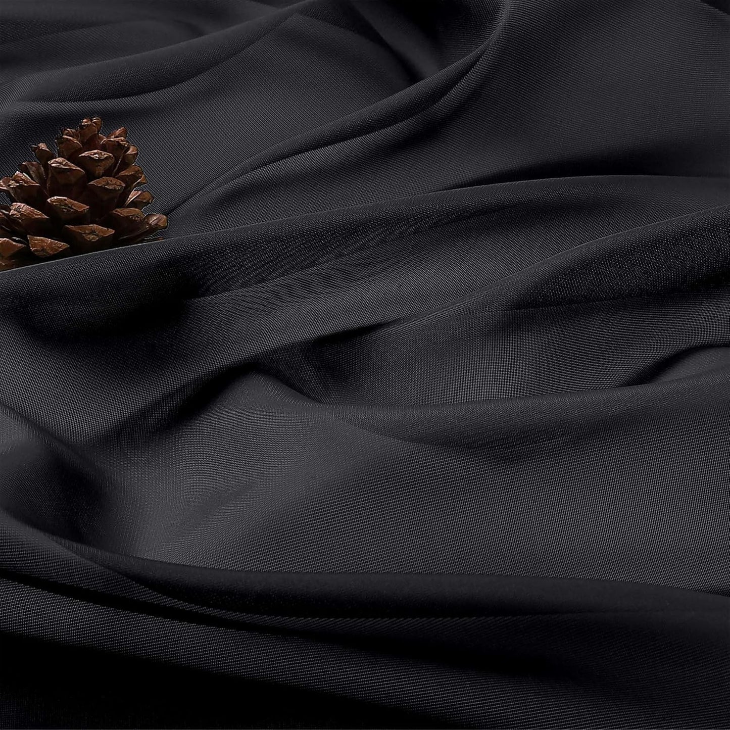 Chyhomenyc Black Sheer Curtains 78 Inches Long 2 Panels Set for Living Room, Light Filtering Voile Lightweight Bedroom Curtains, Rod Pocket Solid Window Treatment Drapes, Each 42W x 78L