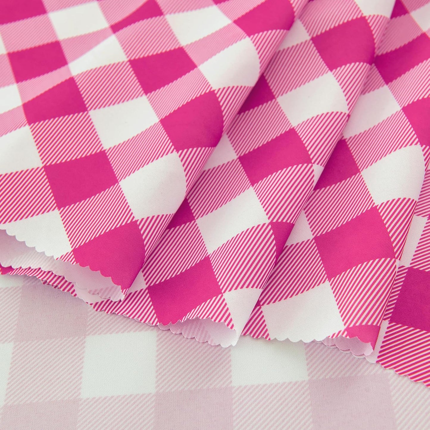 Waterproof Plaid Tablecloth Fabric - Round 108 Inch Classic Gingham Checker Table Cloth for Indoor/Outdoor Use - Buffalo Table Cover for Picnics, BBQs, and Parties