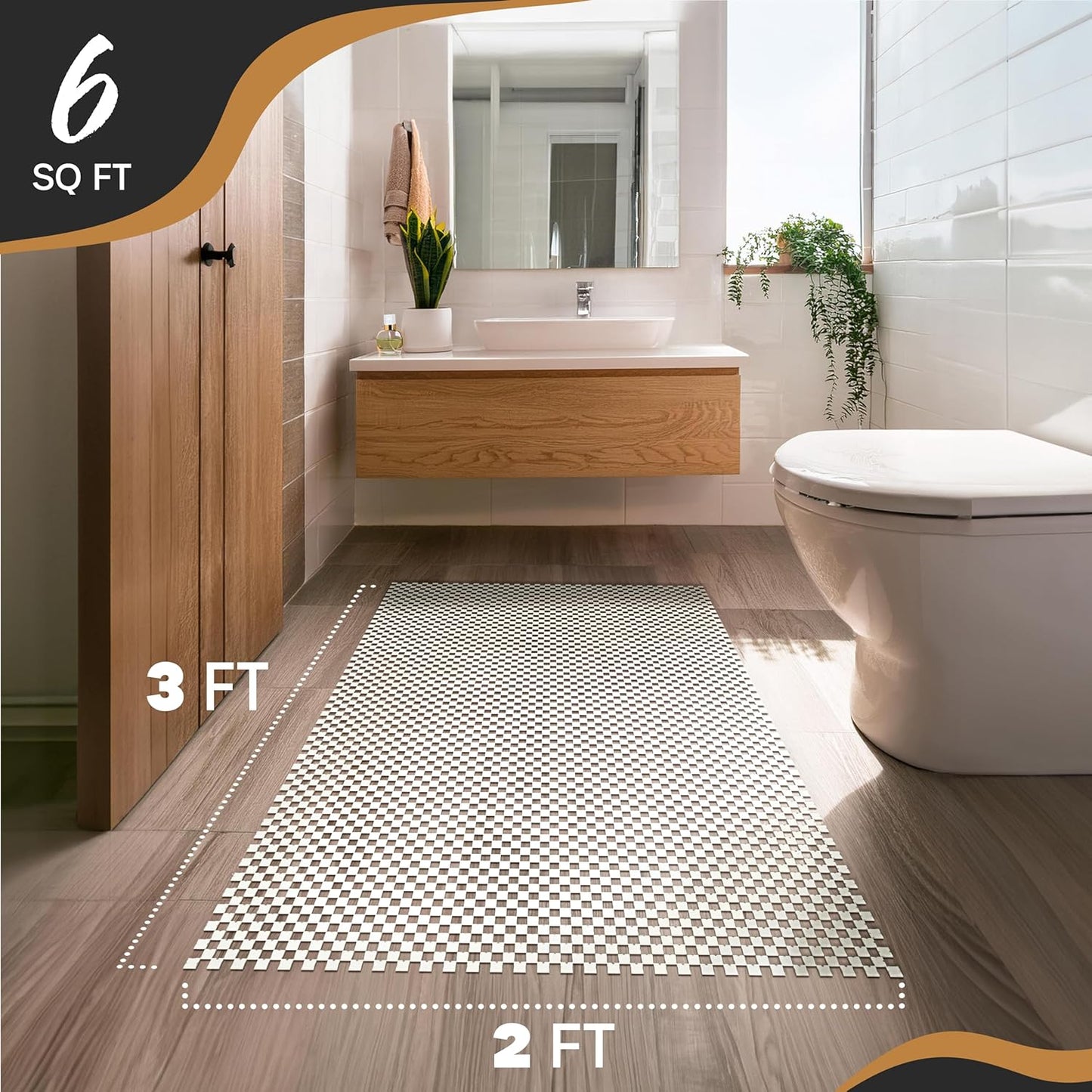 Nevlers 2 Ft x 3 Ft Rug Gripper Pad | Non Slip Rug Pads for Hardwood Floors & Other Surfaces | Open Weave PVC Foam Carpet Gripper Non Skid Pads | Customizable Nonadhesive Carpet Pad for Household Use