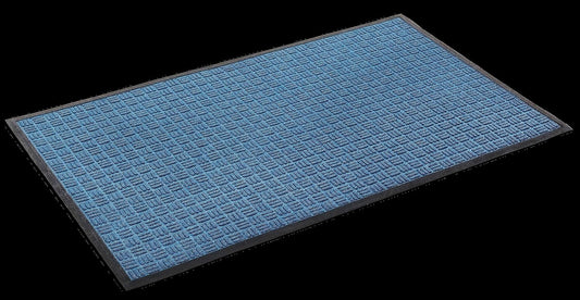 Kempf Water Retainer Entrance Mat, Indoor Outdoor Rubber Rug, Moisture Trapping, Absorbent Mat (3' x 5', Blue)
