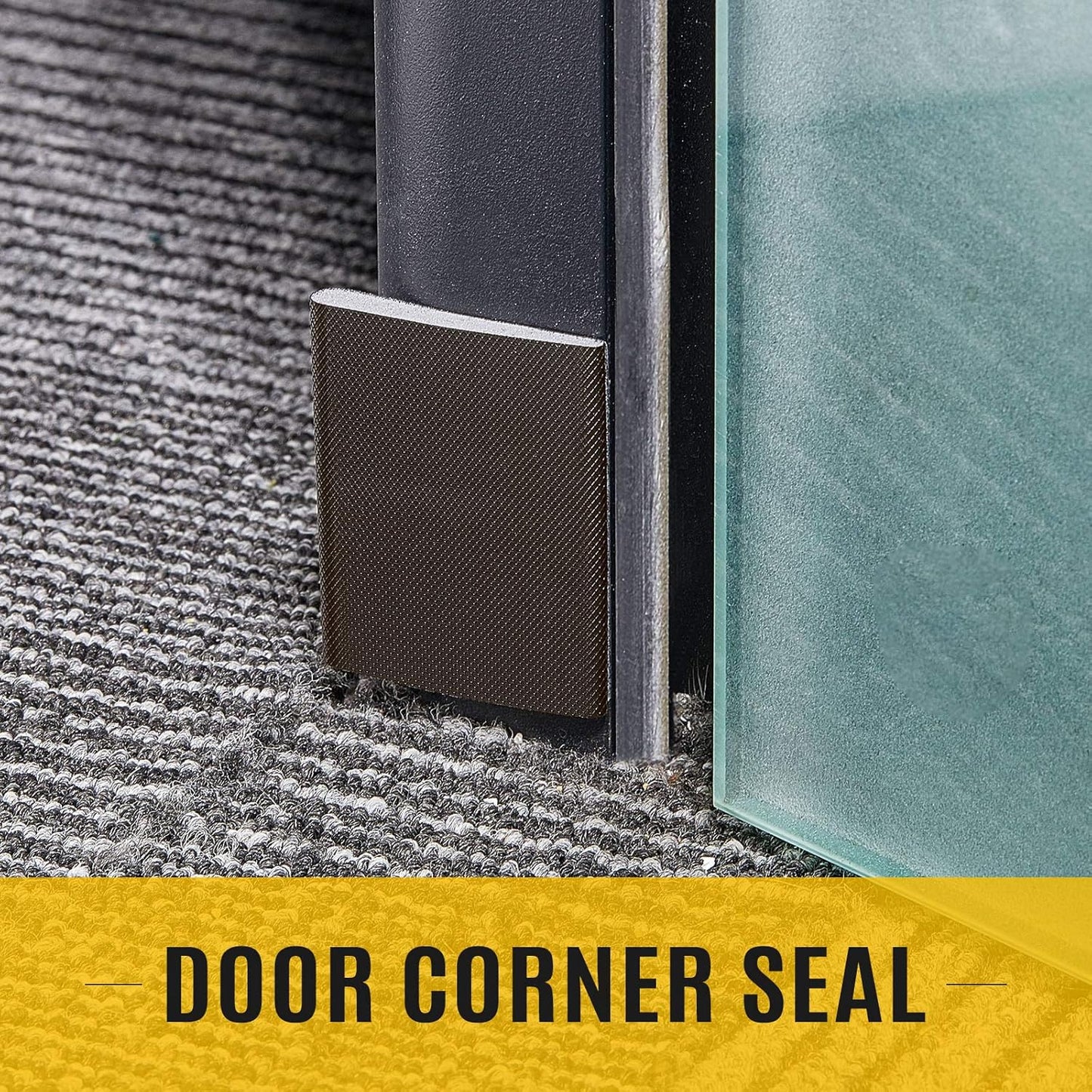 Zonon 32 Pieces Door Corner Seal Weatherstripping Exterior Door Frame Seal Draft Stopper Adhesive Corner Pads for Weather Stripping and Draft Protection (Brown)