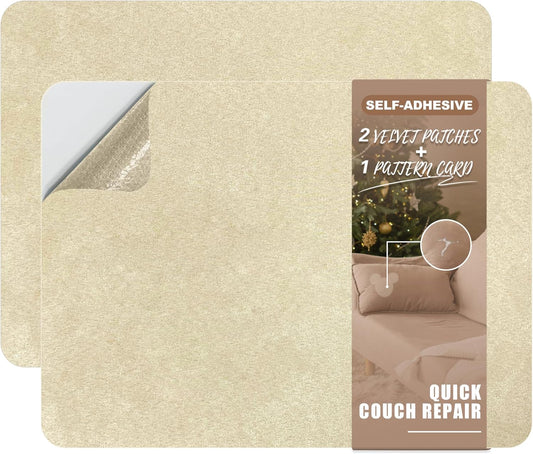 Azobur Fabric Couch Repair Patch 8.3 x 11 inches,Self-Adhesive Fabric Repair Patch for Furniture,Handbag,Sofa,Car Seats-(Khaki)