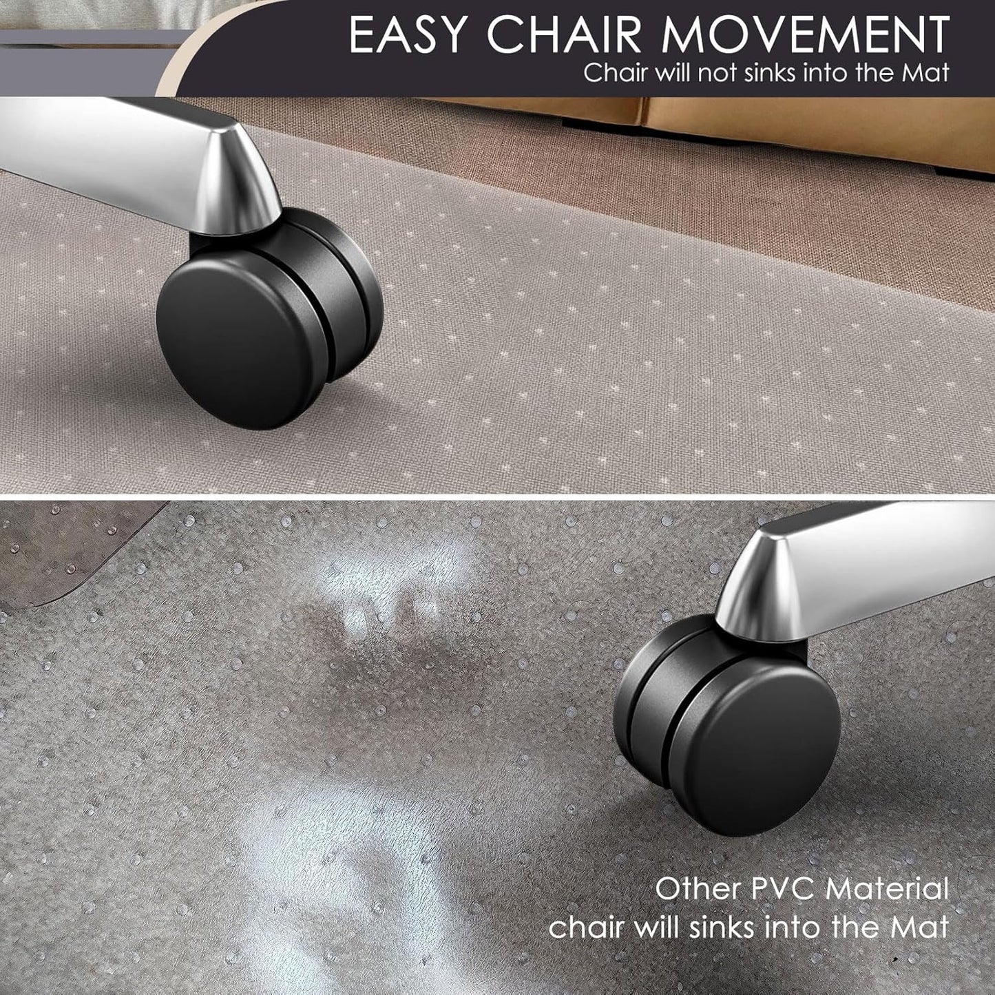 Kuyal Office Chair Mat for Carpet, 32x55 Clear Heavy Duty Computer Chair Mat, Under Desk Protector Carpeted Floors Mat, Easy Chair Movement,Ship Flat