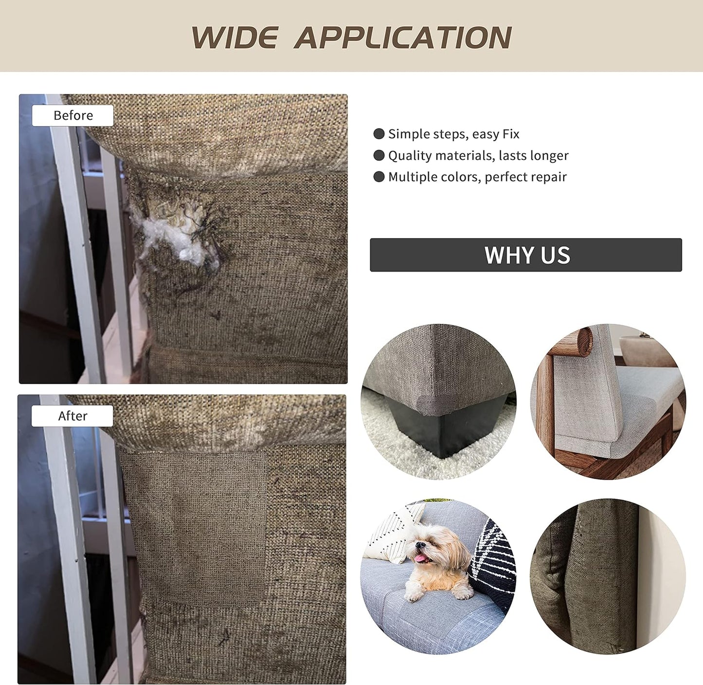 Coarse Linen Repair Patches, Self-Adhesive Linen Fabric Patches, 8X11 inch Extra Size, Multi Color, Can be Used for Linen Sofa Repair and Linen Clothes Repair(8" x 11",Burgundy 1.0)