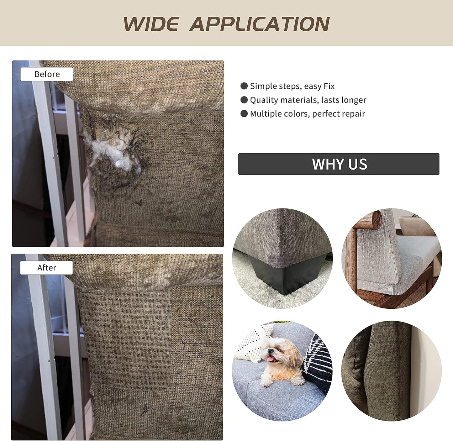 KING MOUNTAIN Coarse Linen Repair Patches, Self-Adhesive Linen Fabric Patches, 8X11 inch 2 PCS, Multi Color, Can be Used for Linen Sofa Repair and Linen Clothes Repair(8" x 11"-2PCS,Dark Green)