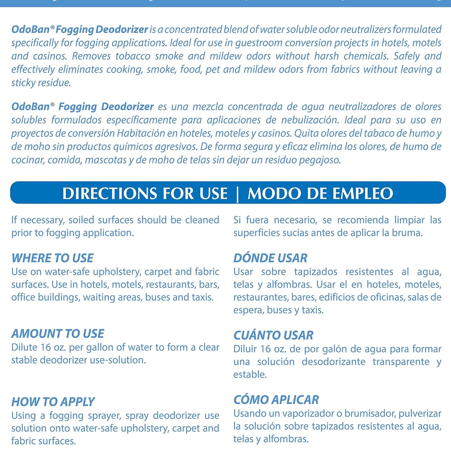 OdoBan Fogging Deodorizer Concentrate, Made in the USA, 1 Gallon