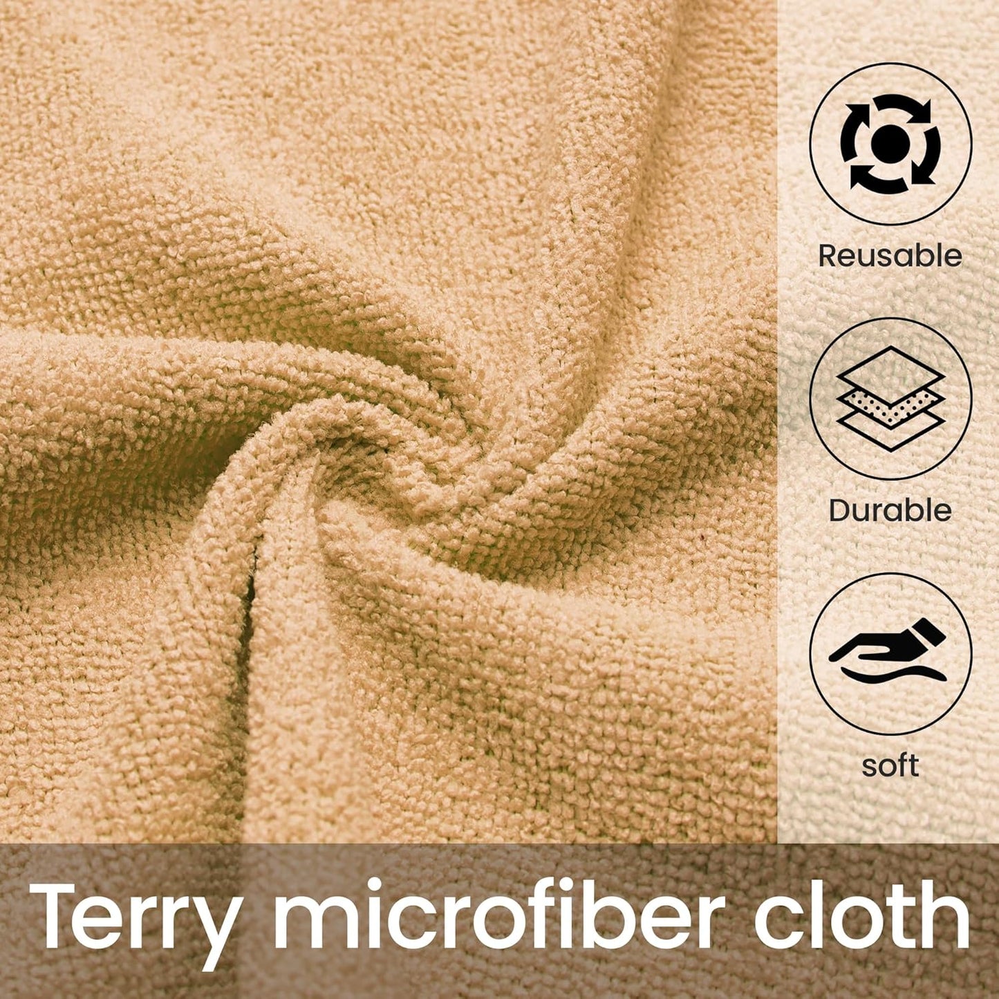 Greenfound Microfiber Cleaning Cloth Roll -80 Pack, 11.5x11.5, Tear Away Towels, Reusable and Washable Rags, Orange