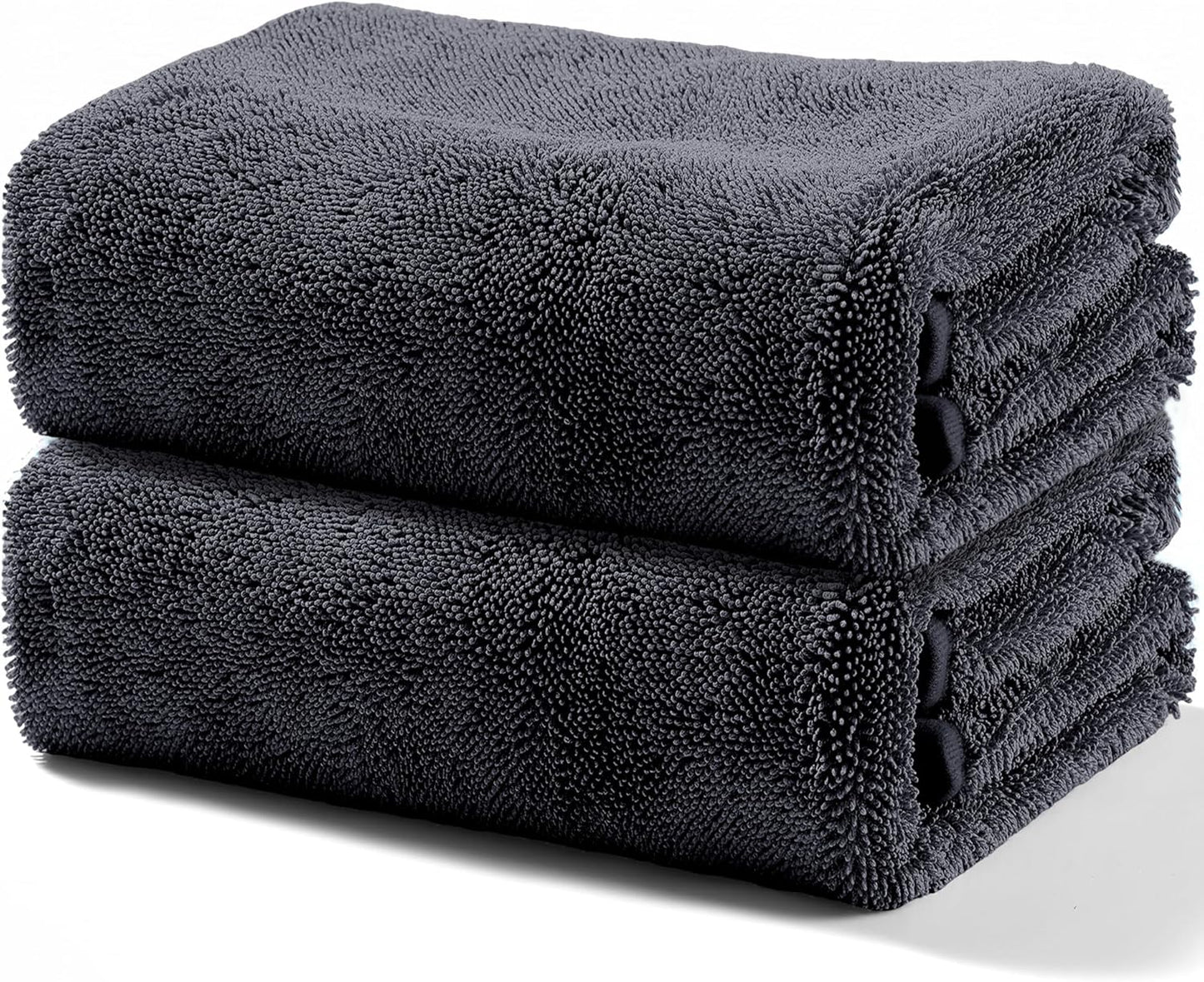 JOYMOOP Microfiber Towels for Cars, 2 Pack 63" x 29.5" Car Drying Towel, Dark Gray Reusable Car Towel, Quick Drying Car Microfiber Cleaning Cloth for RVs, SUVs, Trucks