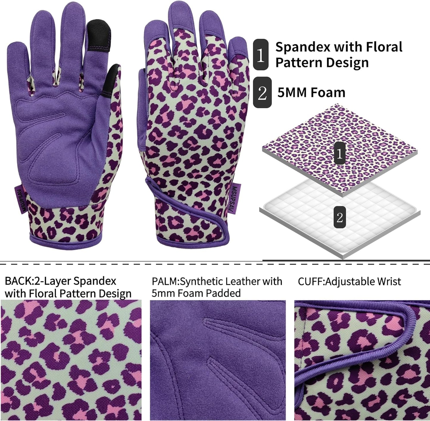 Thorn Proof&Puncture Resistant Gardening Gloves with Grip,Garden Gloves for Women, Leather Work Gloves,Gifts