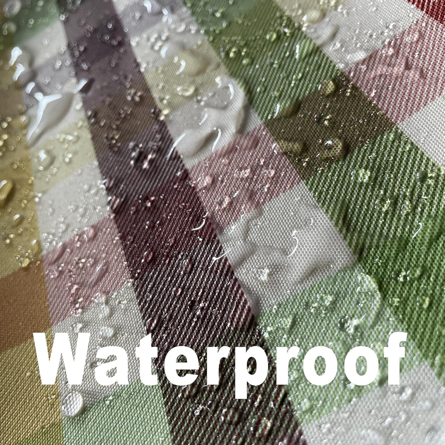 Waterproof Plaid Tablecloth Fabric - Round 58 Inch Classic Gingham Checker Table Cloth for Indoor/Outdoor Use - Buffalo Table Cover for Picnics, BBQs, and Parties