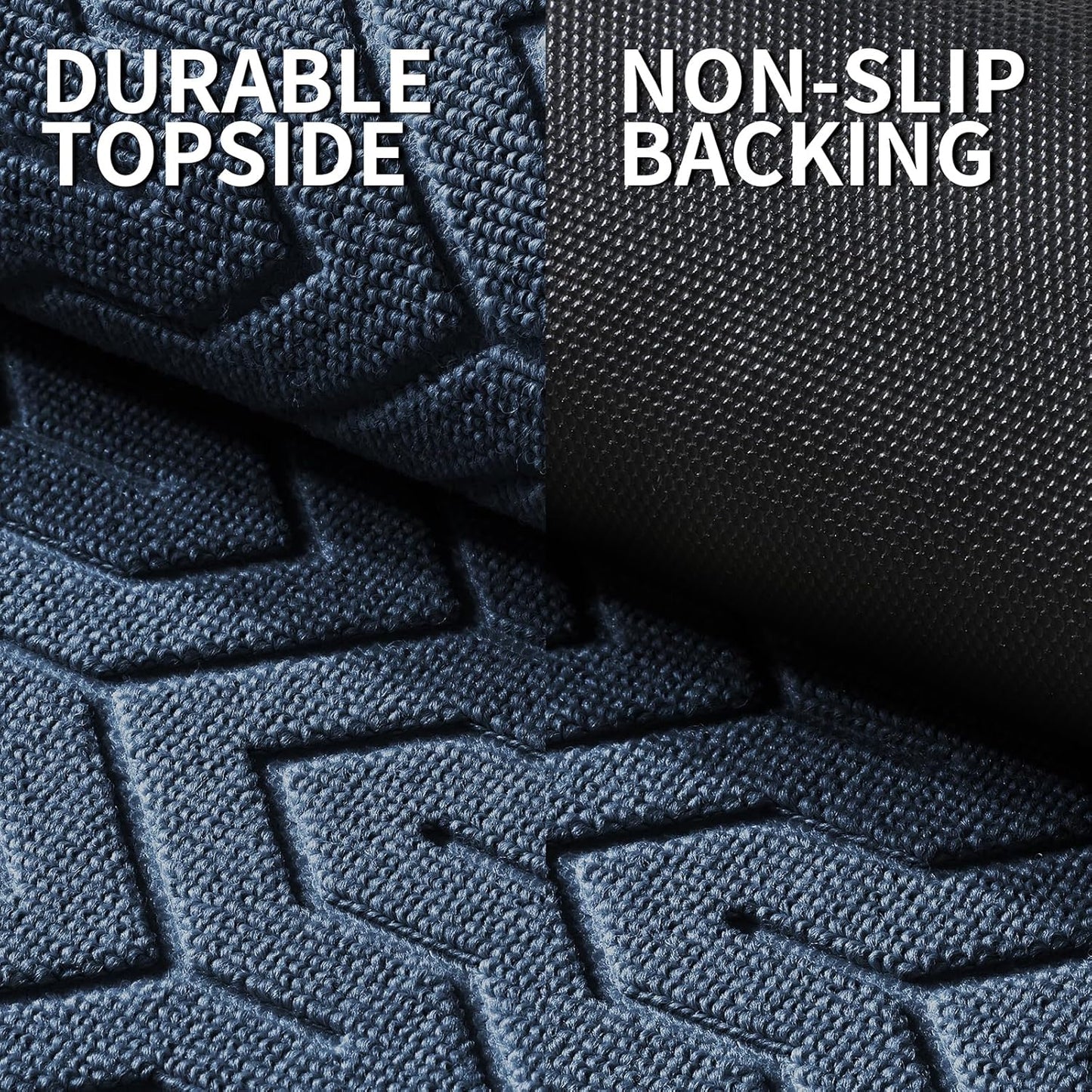 Yimobra Front Door Mat Outside Entrance 29.5x17, Waterproof Heavy Duty Outdoor Mats for Front Door, Non Slip Rubber Entry Mat for Garage Patio, Blue