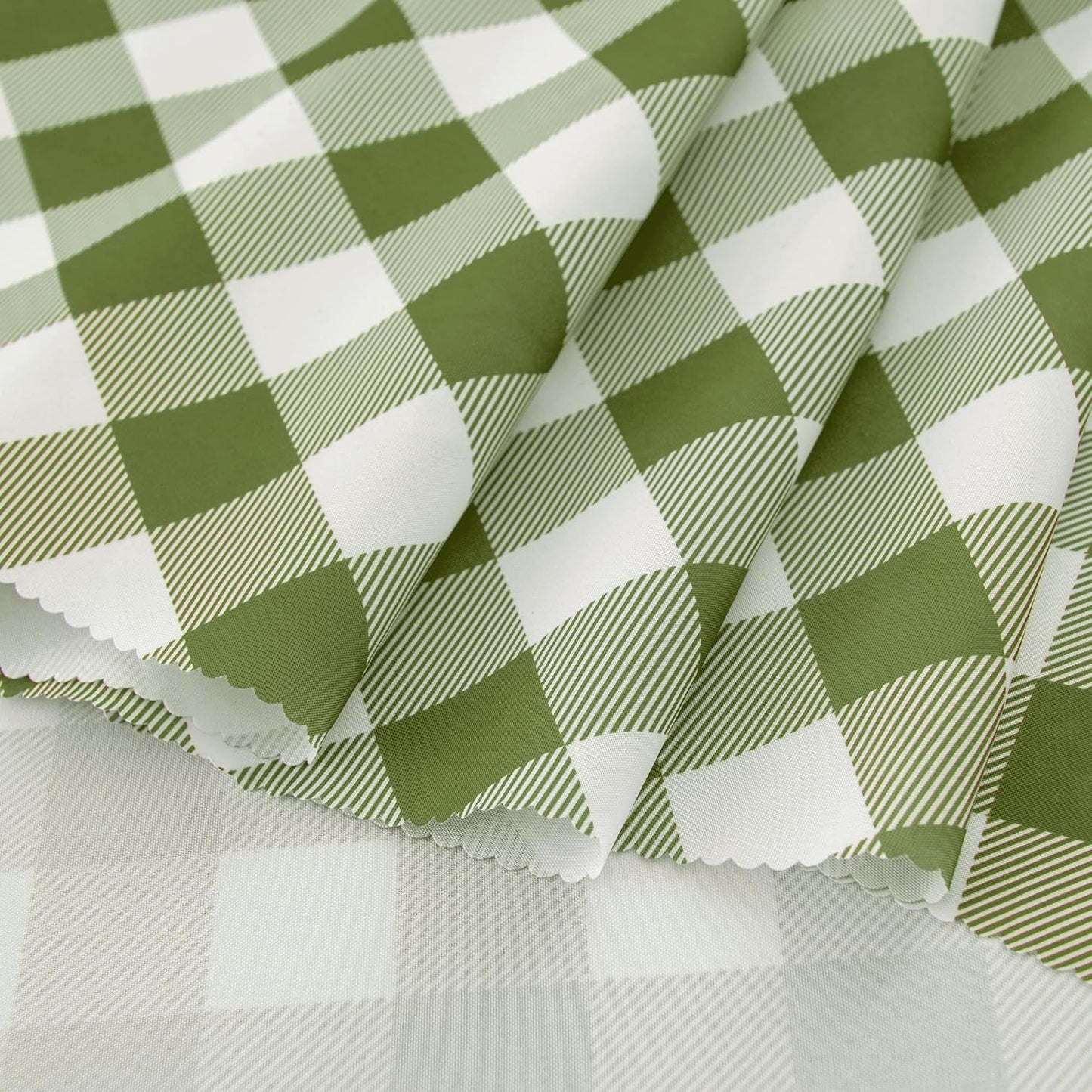 Waterproof Plaid Tablecloth Fabric - Round 25 Inch Classic Gingham Checker Table Cloth for Indoor/Outdoor Use - Buffalo Table Cover for Picnics, BBQs, and Parties