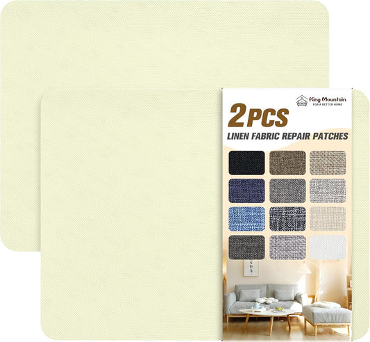 Fine Linen Repair Patches - Self-Adhesive Fabric Patches, 8x11 inch, 2 PCS, Multi Color, for Sofa and Clothes Repair