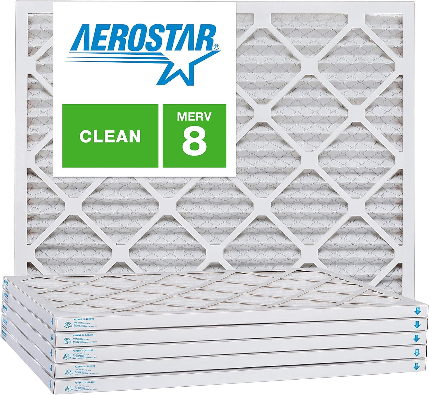 Aerostar 8x10x1 MERV 8, Pleated Air Filter, 8x10x1, Box of 6, Made in the USA