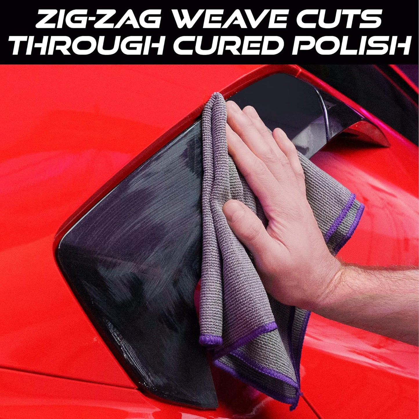 VIKING Microfiber Cleaning Cloth for Car Detailing Kit, Polishing Towels, Car Wax Removal Cloths, Grey, 16 inch x 16 inch, 3 Pack