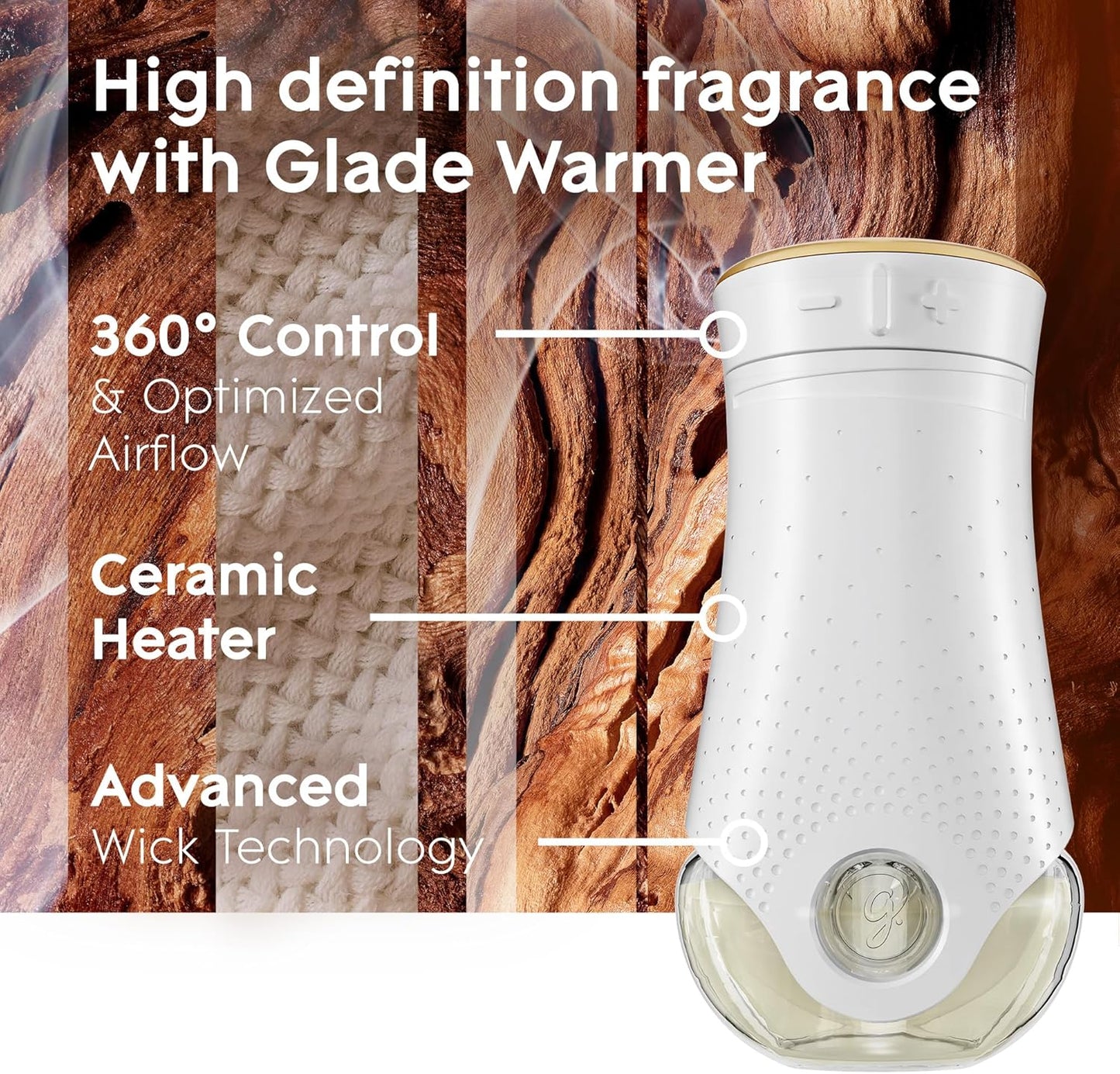 Glade PlugIns Refills Air Freshener, Scented and Essential Oils for Home and Bathroom, Cashmere Woods, 6.7 Fl Oz, 10 Count (Packaging May Vary)