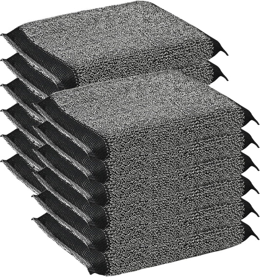 Steel Wool Scrub Sponges Kitchen, Reusable Dish Scrubber Sponge, for Pots, Pans, Gentle and Scratch Free - 12 Pack Black