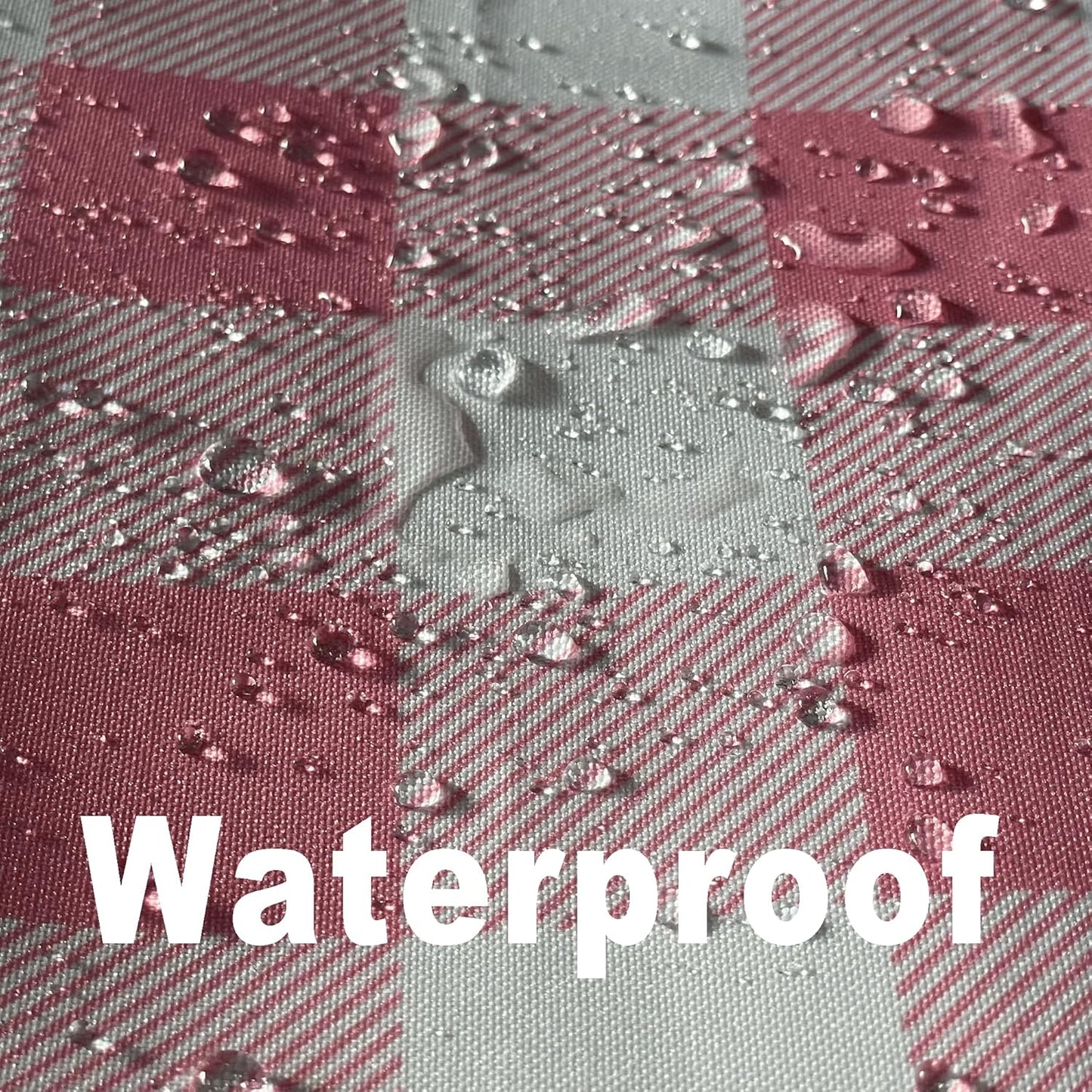 Waterproof Plaid Tablecloth Fabric - Round 70 Inch Classic Gingham Checker Table Cloth for Indoor/Outdoor Use - Buffalo Table Cover for Picnics, BBQs, and Parties