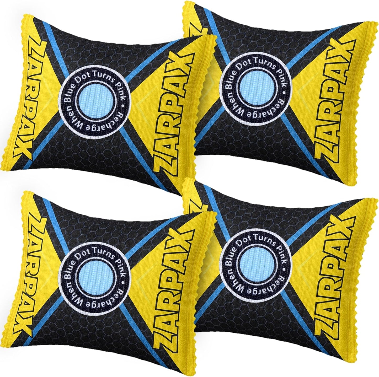 4.4 oz/125g Rechargeable Desiccant Packs Dehumidifier Bag - 4 Pack - Moisture Absorbers For Safes, Car, Bathroom, Storage - Moisture Remover Eliminates Humidity - Reusable Desiccant Bags