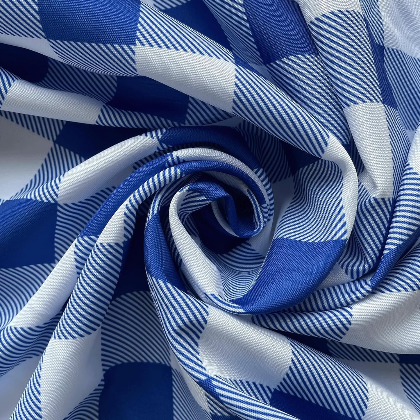 Waterproof Plaid Tablecloth Fabric - Round 108 Inch Classic Gingham Checker Table Cloth for Indoor/Outdoor Use - Buffalo Table Cover for Picnics, BBQs, and Parties