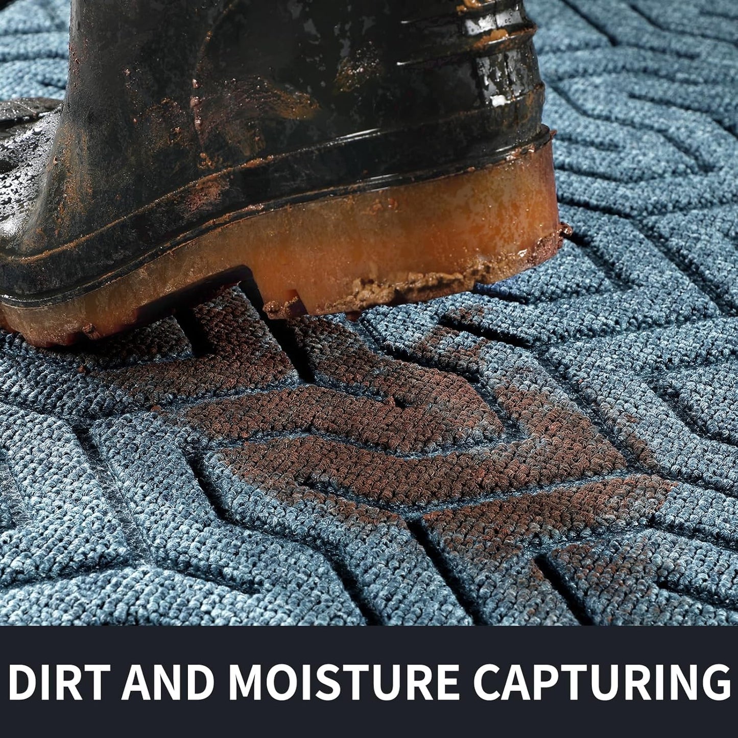 Yimobra Large Door Mat Outside Entrance 36x24, Waterproof Heavy Duty Outdoor Mats for Front Door, Non Slip Rubber Entry Mat for Garage Patio, Easy Clean, Mix Blue