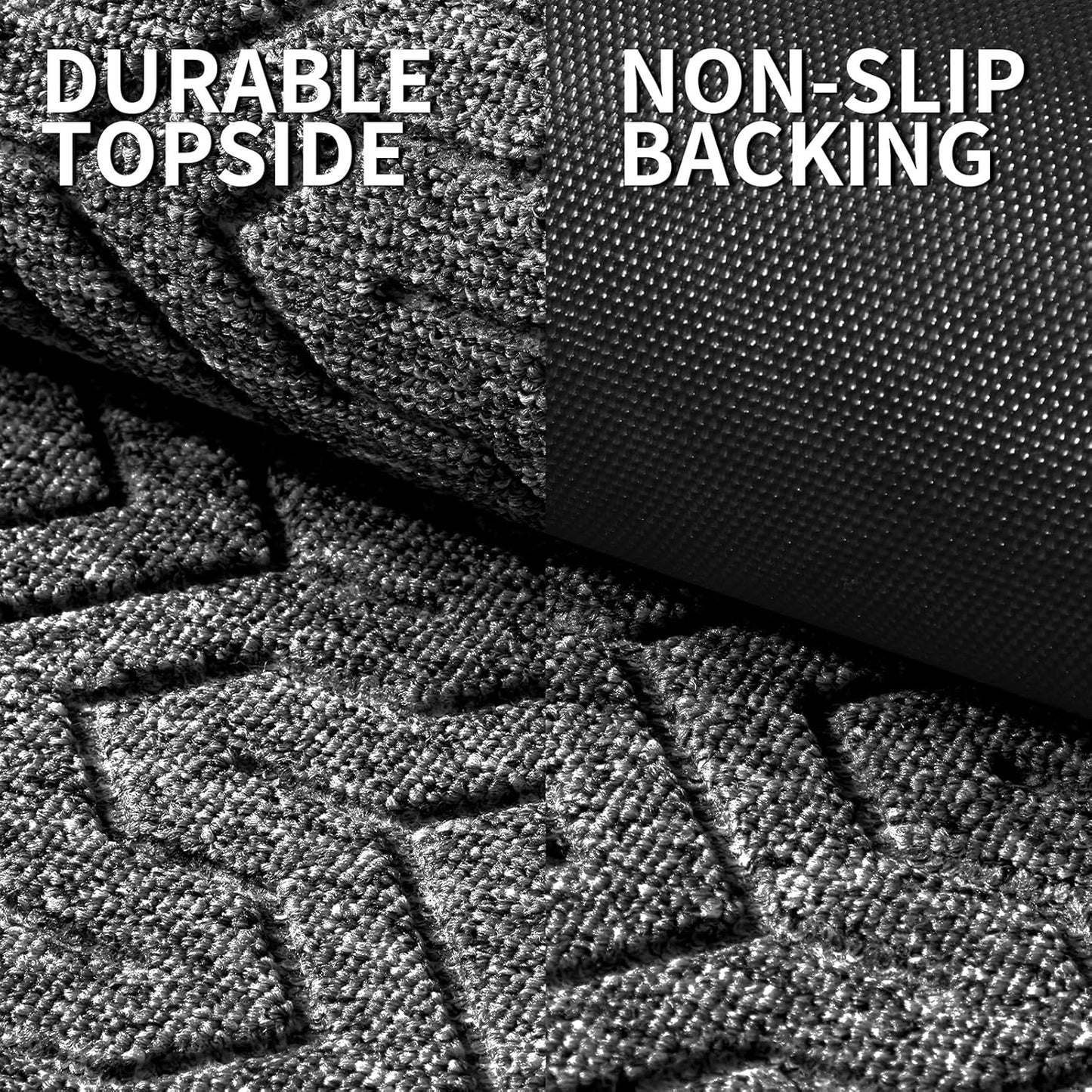 Yimobra Large Door Mat Outside Entrance 36x24, Waterproof Heavy Duty Outdoor Mats for Front Door, Non Slip Rubber Entry Mat for Garage Patio, Easy Clean, Black Grey