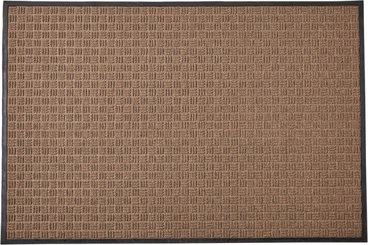 Kempf Water Retainer Entrance Mat, Indoor Outdoor Rubber Rug, Moisture Trapping, Absorbent Mat (4' X 6', Brown)