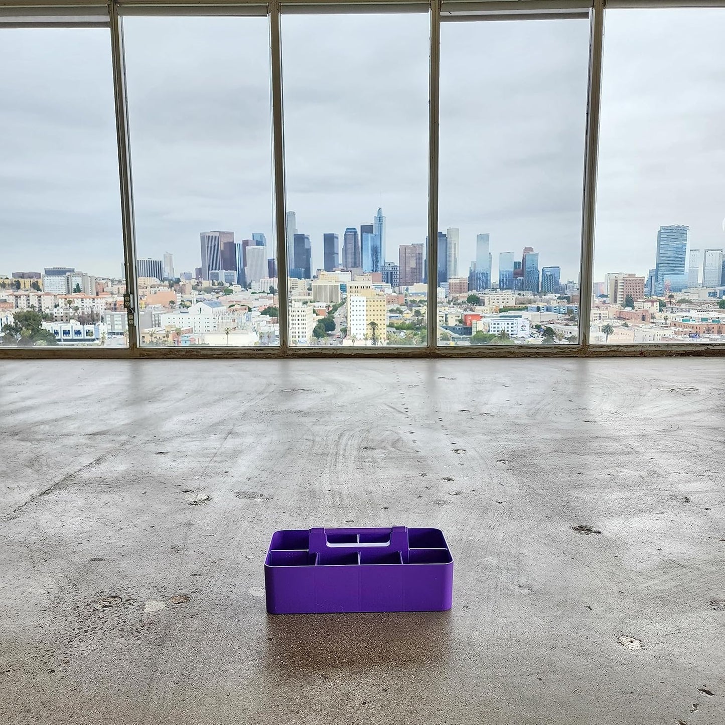 2 PACK Portable DIY 8 Dividers Durable Plastic Tote Tool & Supply Cleaning Caddy with Handle Made In USA (Royal Purple)