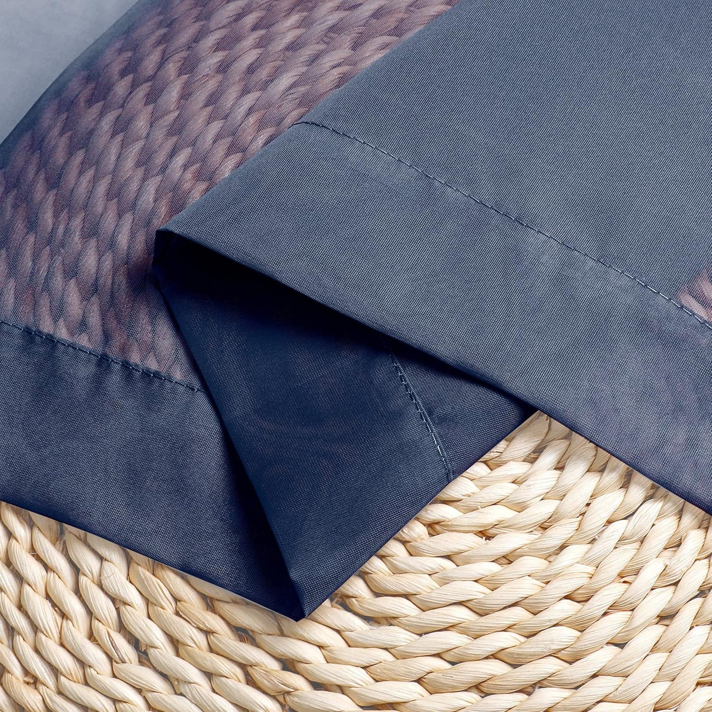 Chyhomenyc Sheer Valances for Windows 2 Pack, Small Window Curtains for Living Room Bathroom Cafe Laundry Basement, Modern Top Dual Rod Pocket Voile Curtain, 42W x 18L inches, Navy Blue